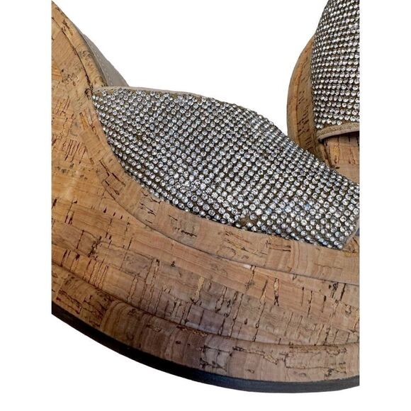 NWOT SCHUTZ Dalle crystal embellished wedge sandals size 10 - Picture 8 of 9